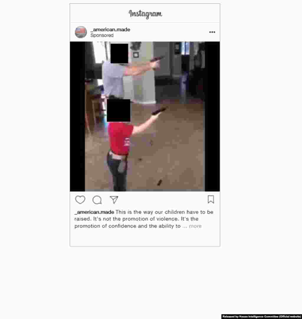 Instagram reklamı. 22 aprel, 2016; Hədəflənən yaş: 13-65+; Hədəflənən məkan: ABŞ