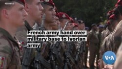 French army hand over military base to Ivorian army
