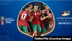 La fiche annonce de la qualification du Maroc au Mondial 2018 après sa victoire 0-2 contre la côte d'Ivoire, 11 novembre 2017. (Twitter/Fifa)