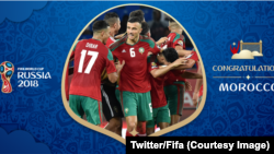 La fiche annonce de la qualification du Maroc au Mondial 2018 après sa victoire 0-2 contre la côte d'Ivoire, 11 novembre 2017. (Twitter/Fifa)