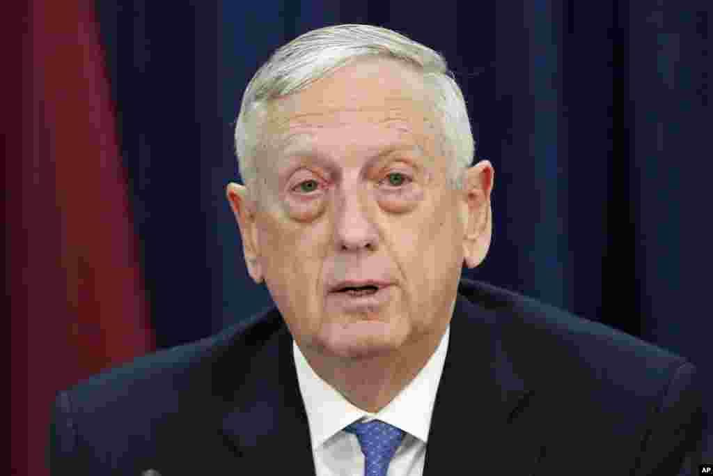 Sakataren tsaron Amurka James Mattis, ranar Laraba 30 ga watan Janairu 2018 a Washington, DC. &nbsp;