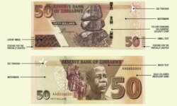 New Zimbabwe $50 note introduced by the Reserve Bank of Zimbabwe. (Photo/Credit: RBZ)