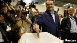 L'ancien Premier ministre libanais Saad al-Hariri pendant les élections municipales de Beyrouth, le 8 mai 2016.
