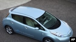 The Nissan Leaf all-electric vehicle goes on sale in late 2010.