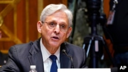Attorney General Merrick Garland testifies before the Senate Appropriations Subcommittee on Commerce, Justice, Science, and Related Agencies during a hearing on Capitol Hill in Washington, June 9, 2021.