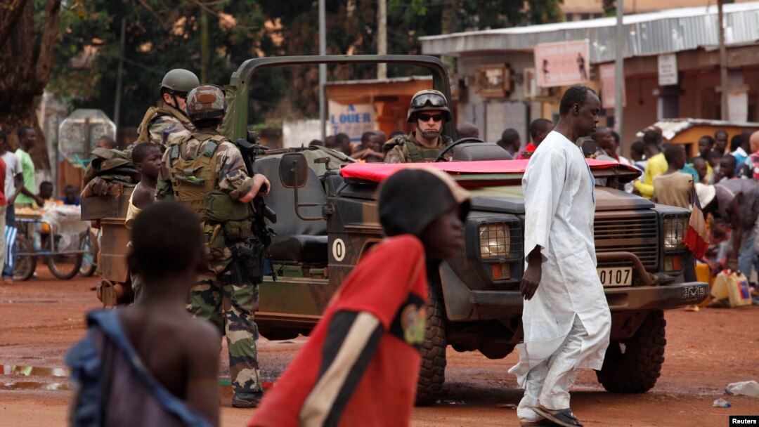 French soldiers patrol Bangui, Central African Republic, where they are trying to prevent a civil war, Dec. 13, 2013. 
