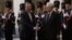 Italian premier Mario Monti, right, shakes hands with Greek Prime Minister Antonis Samaras, at Palazzo Chigi government office, in Rome, September 21, 2012.