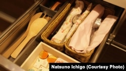 Organizing expert Marie Kondo keeps clutter out of a kitchen drawer. (Photo Credit: Natsuno Ichigo)