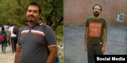Iranian citizen-journalist Soheil Arabi, seen before and after his imprisonment in Iran, in November 2013.