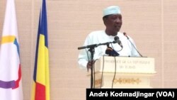 Idriss Deby Itno, président du Tchad, à N'Djamena, le 18 juin 2019. (VOA/André Kodmadjingar)