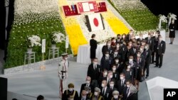 日本2022年9月27日为前首相安倍晋三举行国葬。（美联社）