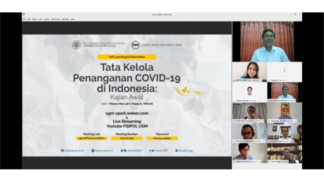 Pertemuan virtual Tata Kelola Penanganan COVID-19. (Foto: Nurhadi/screengrab)