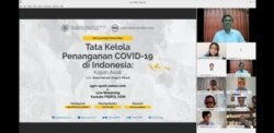 Pertemuan virtual Tata Kelola Penanganan COVID-19. (Foto: Nurhadi/screengrab)