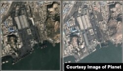 북한 서해안 남포항의 지난해 10월 12일 위성사진(왼쪽)과 올해 12월 4일 위성사진. (제공=Planet)