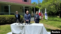 美国副国务卿库尔特·坎贝尔2024年5月31日在弗吉尼亚州小华盛顿镇接待日韩同行。