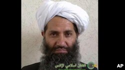 Taliban supreme leader Hibatullah Akhundzada is seen in this undated image.