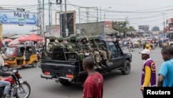 An M23 rebel pickup truck drives on a road in Goma, North Kivu province, Democratic Republic of the Congo, Feb. 4, 2025. 