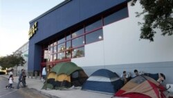 Shoppers camped outside a Best Buy electronics store in Pembroke Pines, Florida, on Wednesday, waiting for specials on Black Friday