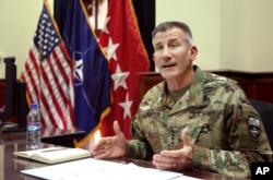 FILE - U.S. Army Gen. John W. Nicholson heads NATO's Resolute Support mission in Afghanistan.
