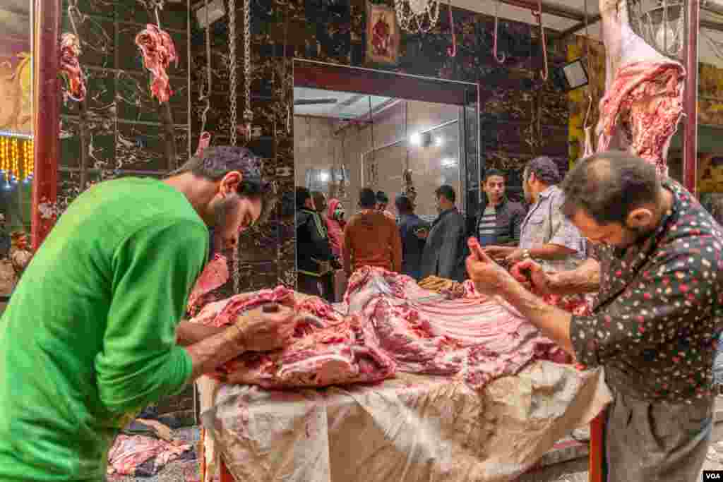 Before the Christmas celebration, Coptic Orthodox Christians abstain from eating meat, in Cairo, Jan. 6, 2021 (H. Elrasam/VOA)