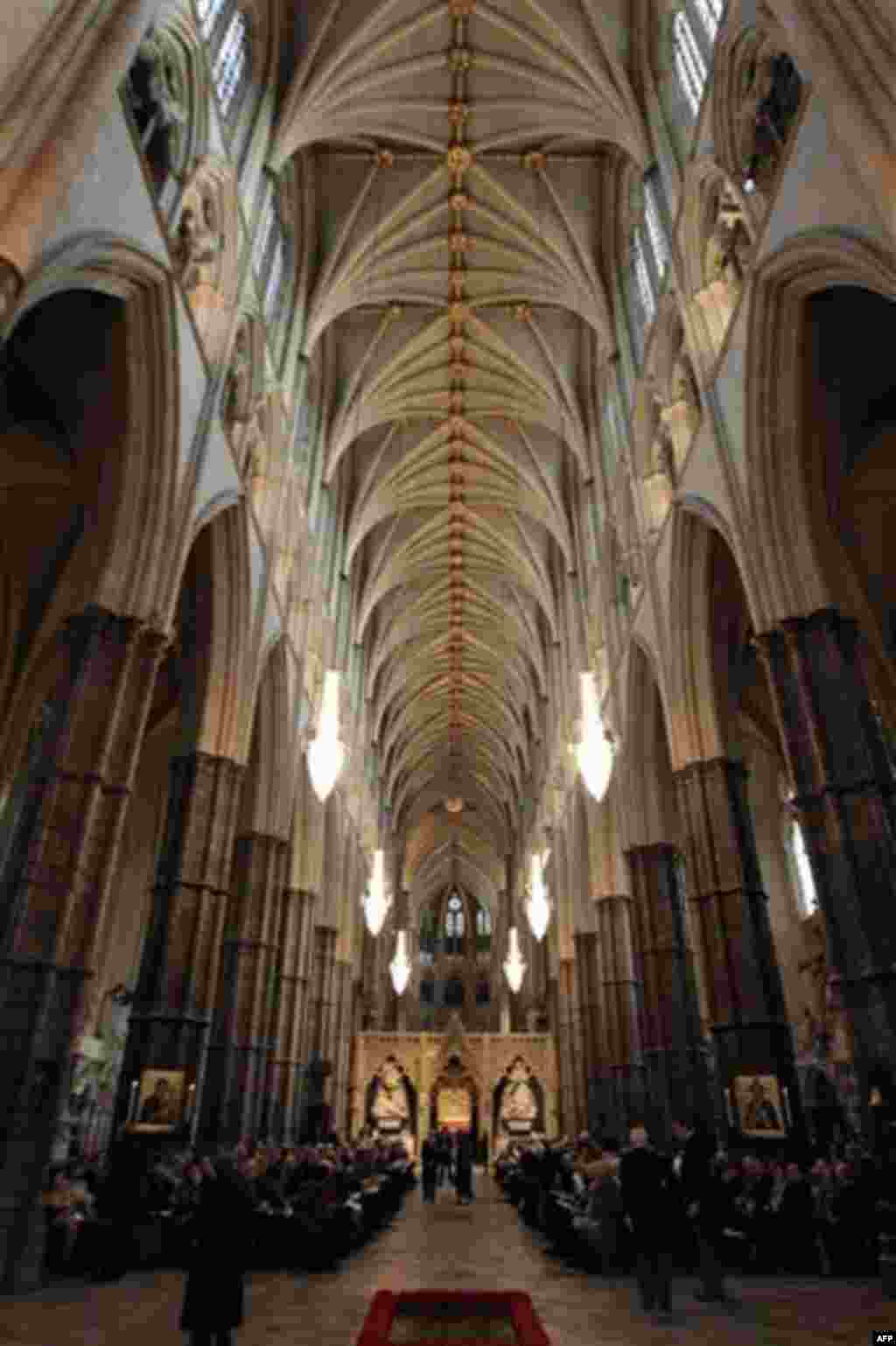 People gather for a service at the Westminster Abbey prior to the 9th Inauguration of the General Synod of the Church of England, in central London, Tuesday Nov. 23, 2010. Prince William and Kate Middleton will marry April 29, 2011 in Westminster Abbey, 