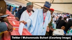 Le président Muhammadu Buhari lors de l’élection du président de son parti APC (All Progressives Congress) à Abudja, Nigeria, 24 juin 2018. (Twitter/ Muhammadu Buhari)