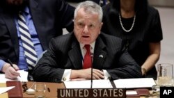 Deputi Menlu AS John Sullivan berbicara dalam pertemuan tingkat tinggi DK PBB tentang Afghanistan di New York, hari Jumat (19/1).