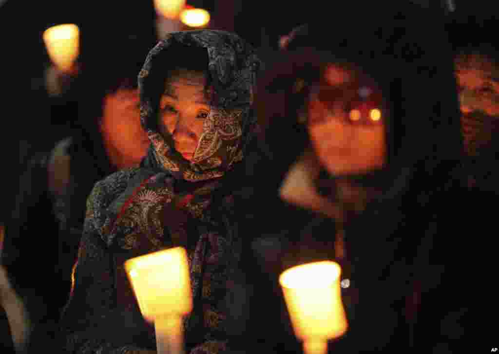 North Korean defectors participate in a rally to mark the the second anniversary of North Korea’s artillery attack on the Yeonpyeong island, Seoul, South Korea, November 23, 2012. 