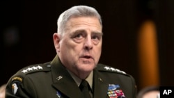 Ketua Kepala Staf Gabungan Jenderal Mark Milley memberi keterangan kepada Komite Angkatan Bersenjata Senat, Capitol Hill, Washington, 4 Maret 2020.