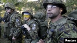 愛沙尼亞士兵在邊境接受訓練