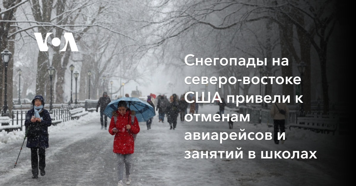 Снегопады на северо-востоке США привели к отменам авиарейсов и занятий в школах