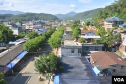 A view of Laiza, a KIA-run town on the Myanmar-China border. (P. Vrieze for VOA)