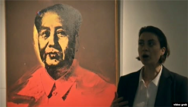 沃霍《毛澤東畫像》作品下月在香港拍賣(視頻截圖)