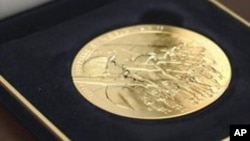 FILE - A Congressional Gold Medal.