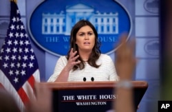 Juru Bicara Gedung Putih, Sarah Huckabee Sanders (Foto: dok).