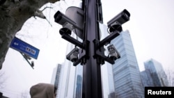 Surveillance cameras in Shanghai, China. 