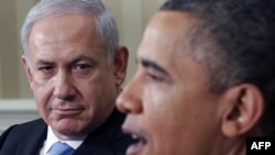 Tổng thống Mỹ Barack Obama (phải) và Thủ tướng Israel Benjamin Netanyahu tại Tòa Bạch Ốc, 20/5/2011