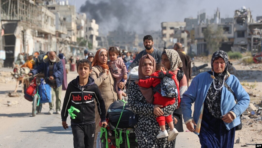 Người dân Palestine sơ tán khỏi miền bắc Gaza. [Ảnh minh họa]