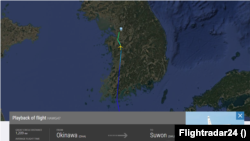 2026년 6월 26일 미 공군의 RC-135U 컴벳센트가 한반도 상공에서 포착됐다. (출처=Flightradar24)