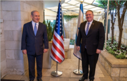 El Secretario de Estado de los Estados Unidos, Michael Pompeo y el Primer Ministro israelí Benjamin Netanyahu en la residencia del Primer Ministro en Jerusalén.