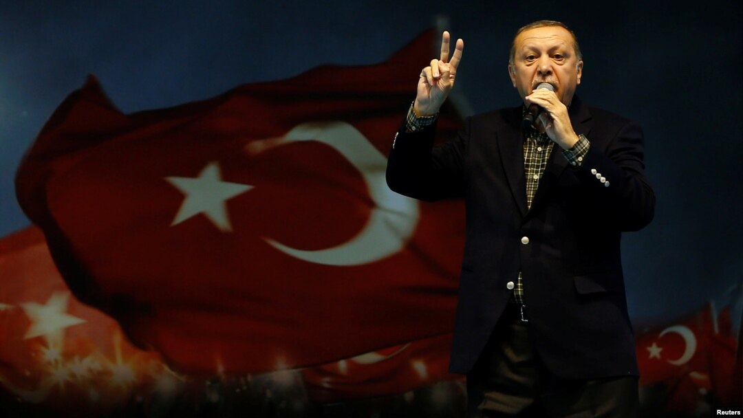 Turkish President Recep Tayyip Erdogan makes a speech during a Women's Day rally in Istanbul, Turkey, March 5, 2017. 