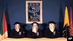 西班牙的巴斯克分离主义组织埃塔公布一个宣布停火的录像。