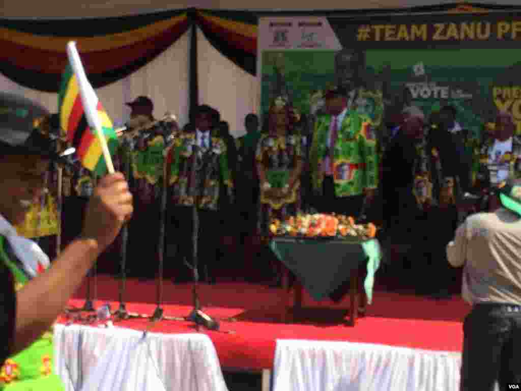 First Lady Grace Mugabe and others at the Gweru Interface Rally on Friday.