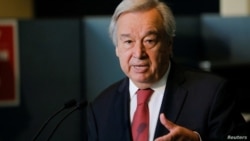 El secretario general de la ONU, Antonio Guterres, habla con los periodistas en Nueva York, el 18 de junio de 2021.