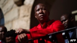 L'opposant Julius Malema lors d'un rassemblement au Cap, en Afrique du Sud, le 17 mai 2016.