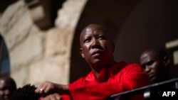 L'opposant Julius Malema lors d'un rassemblement au Cap, en Afrique du Sud, le 17 mai 2016.