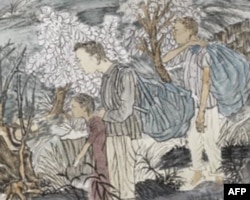 季云飞画作"三峡移民"