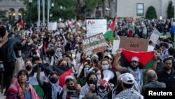 FILE: Aksi protes mahasiswa pro-Palestina di tengah konflik yang sedang berlangsung di Gaza, di Universitas Columbia di New York City, AS, 12 Oktober 2023. (REUTERS/Jeenah Moon)