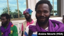 Des ex- rebelles Ninjas réclament leur réinsertion socio-économique, 20 juin 2019 à Kinkala, Congo-Brazzaville. (VOA/Arsène Séverin)