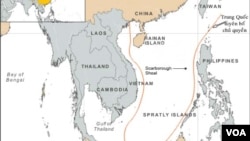 Bản đồ 'đường lưỡi bò' do Trung Quốc vẽ ra, đòi hỏi chủ quyền hầu hết toàn bộ Biển Đông.